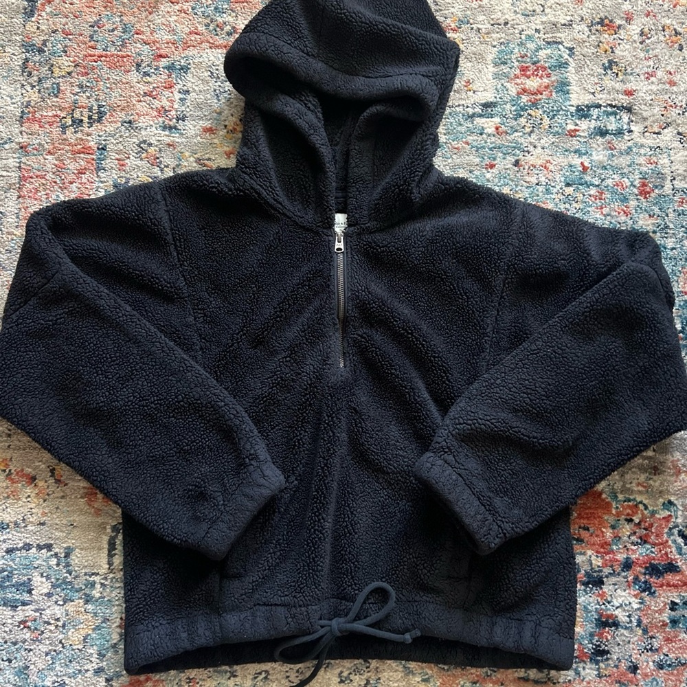 Abercrombie & Fitch Black Fleece Quarter Zip Hoodie size Large